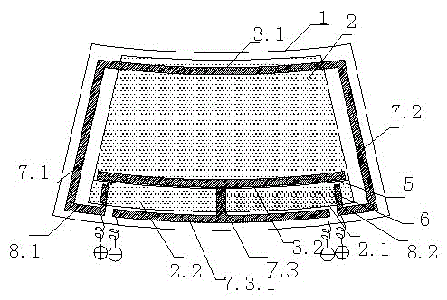 Automobile laminated glass capable of being uniformly and electrically heated