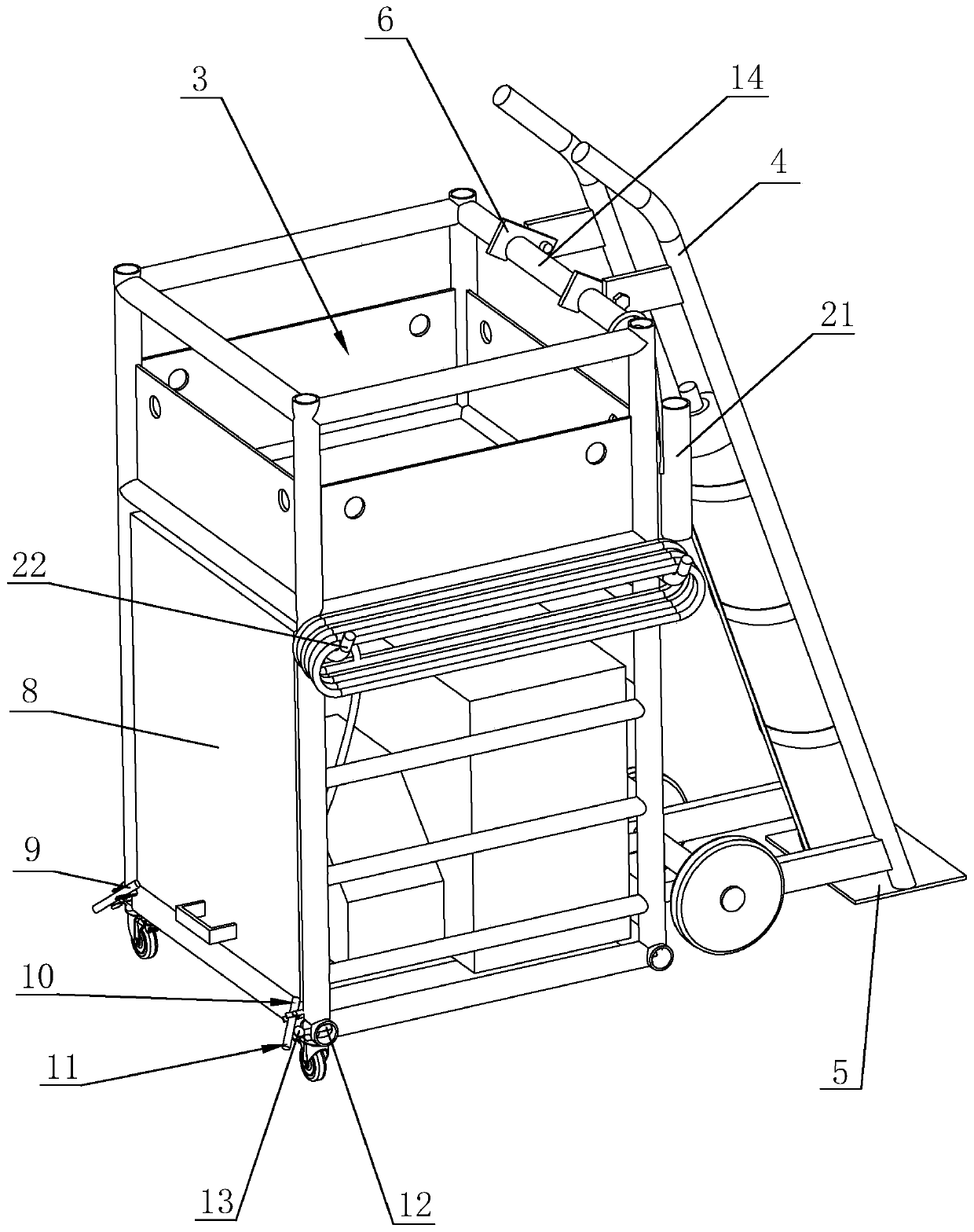 Cart for gas shielded arc welding