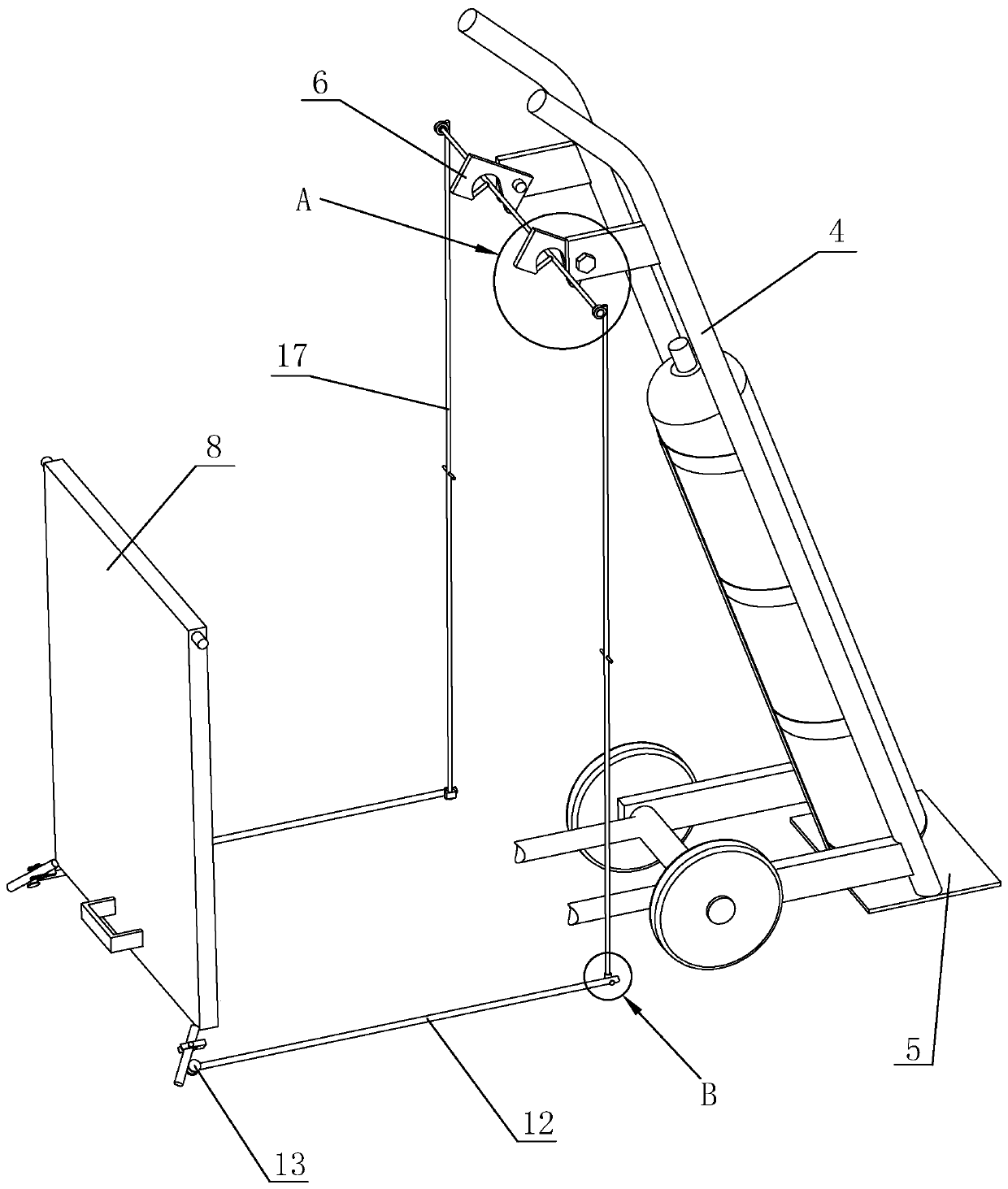 Cart for gas shielded arc welding