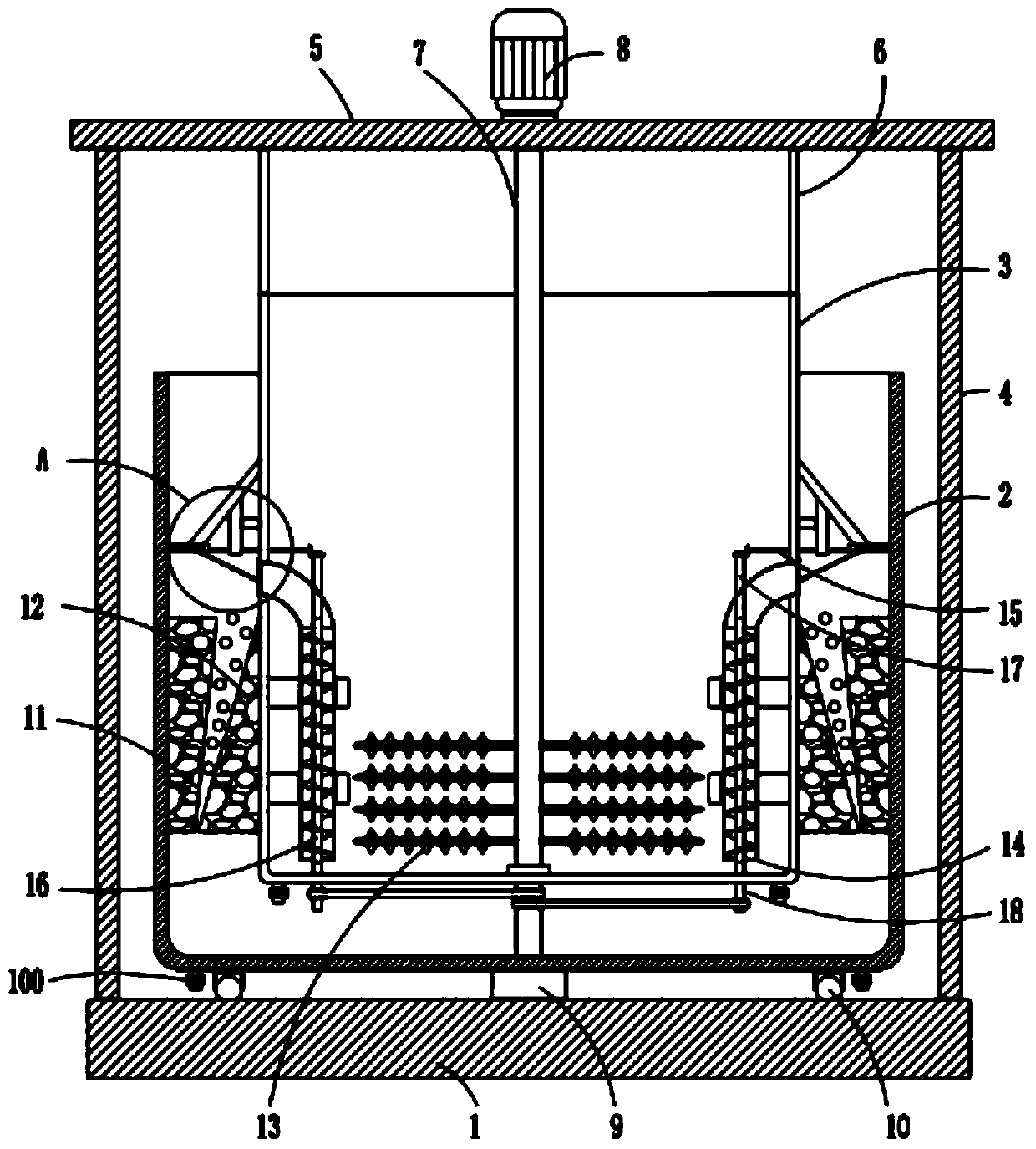 Stirring device with grinding function