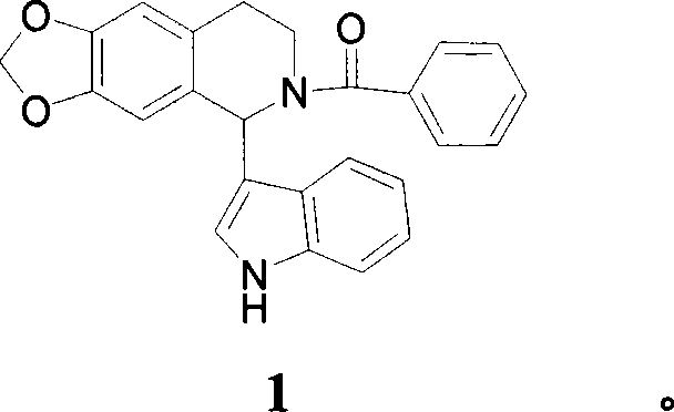 1-(3-indolyl)-6,7-methylene dioxy-1,2,3,4-tetrahydro isoquinoline derivative and its prepn and use