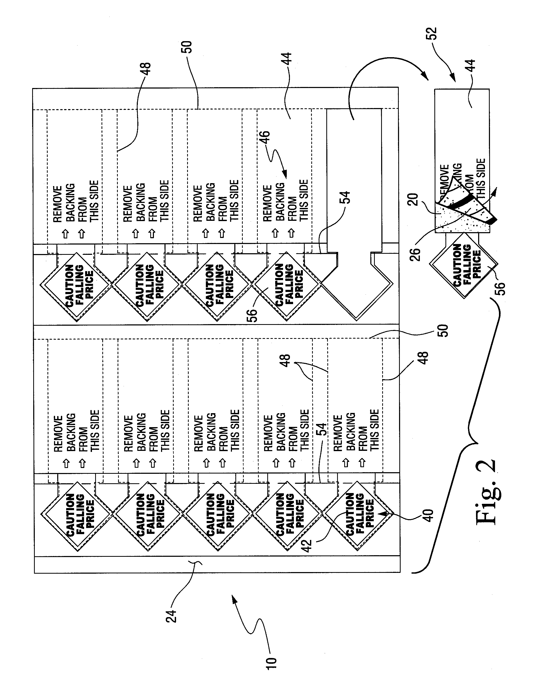 Point of purchase label construction