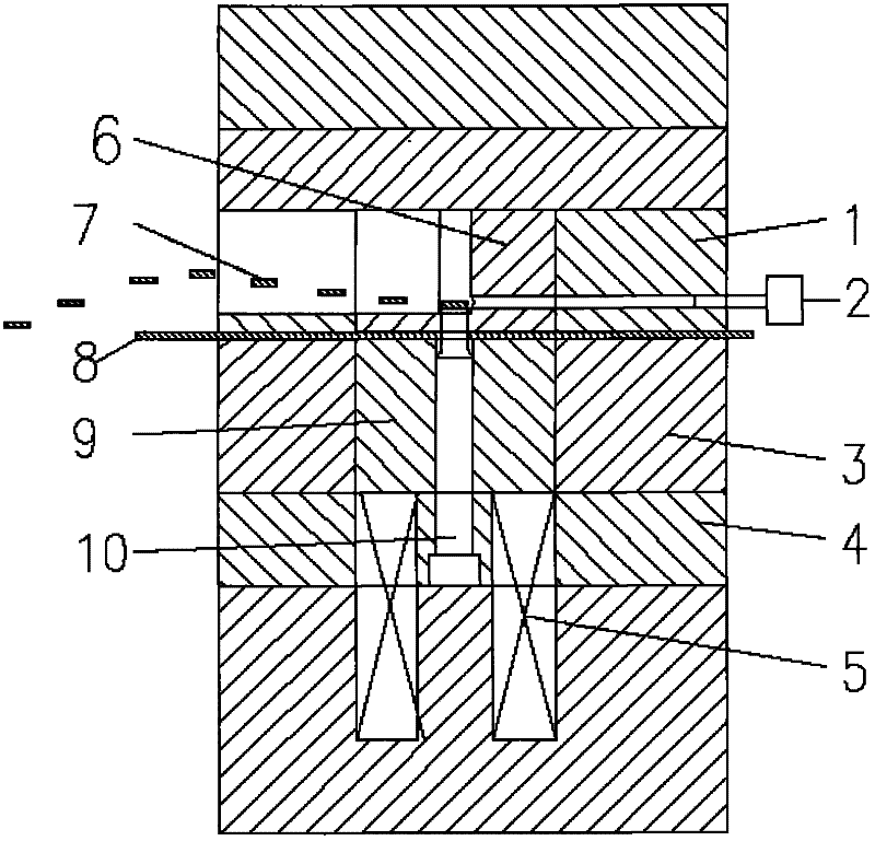 A punching method with continuous die upwards