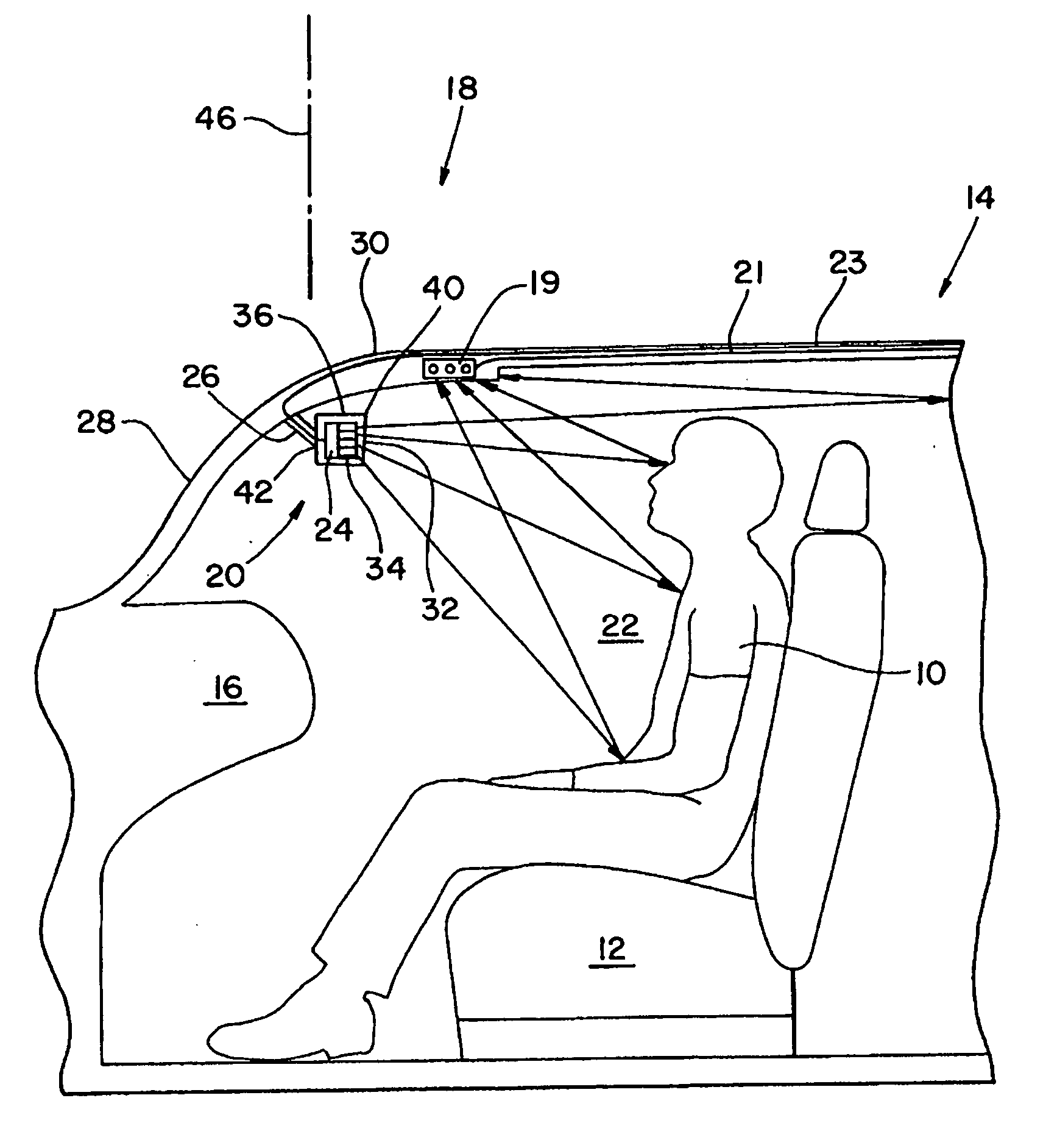 Illumination apparatus for an optical occupant monitoring system in a vehicle