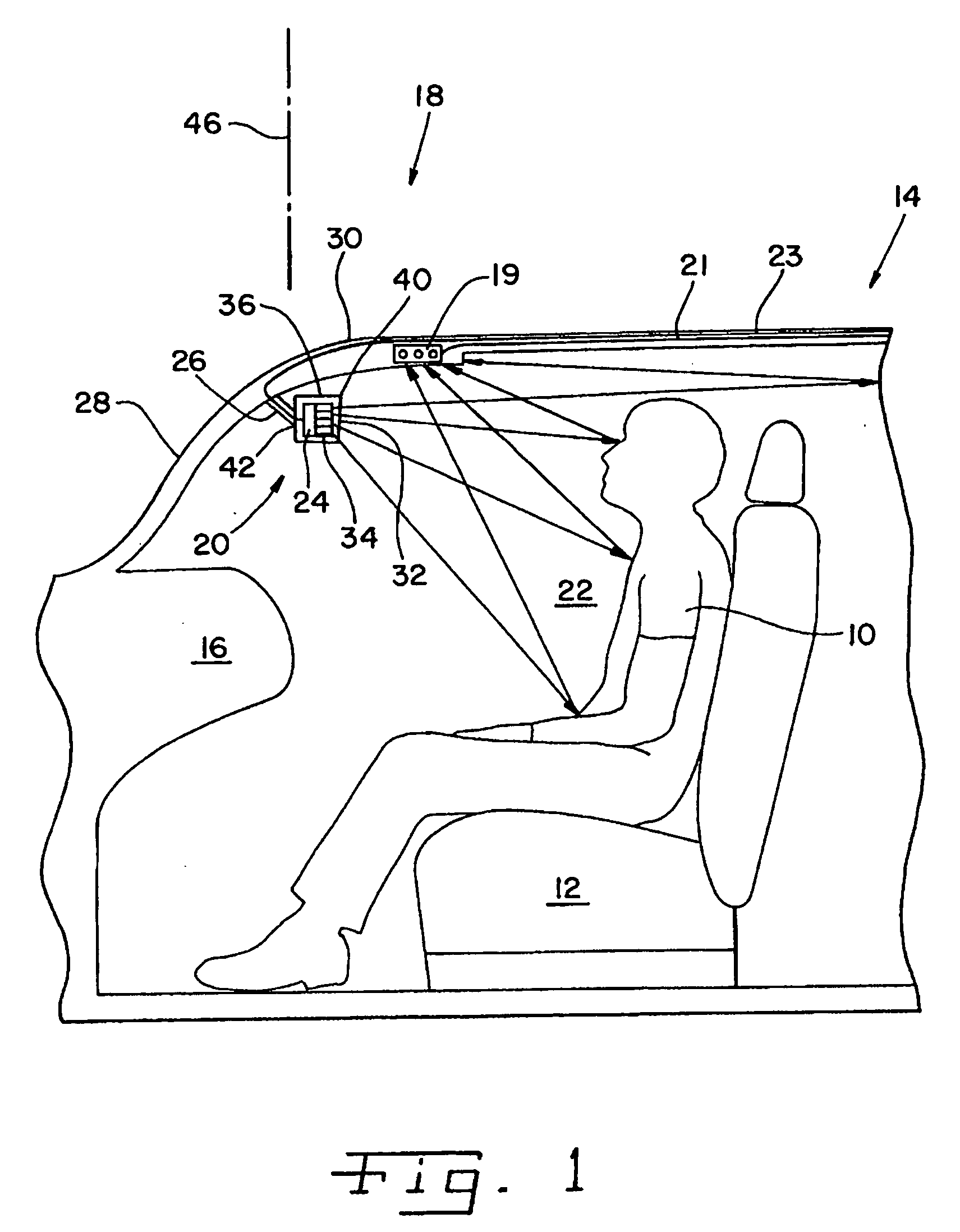Illumination apparatus for an optical occupant monitoring system in a vehicle