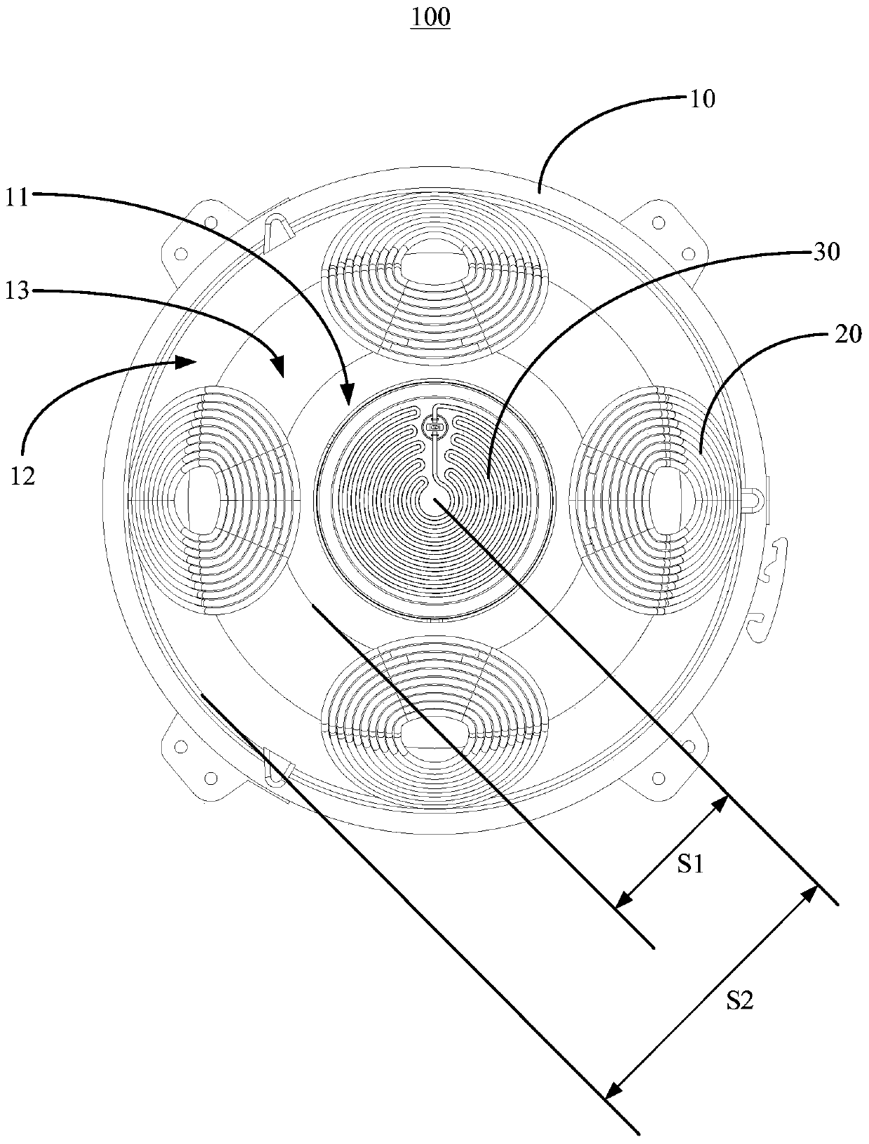 Electromagnetic heating assembly and electromagnetic heating cooking utensil