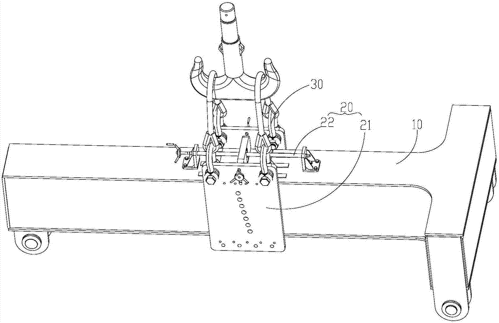 Hanging beam and load lifting device