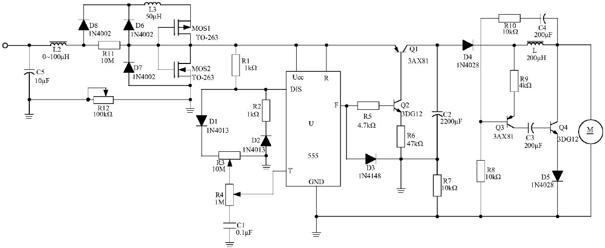 Voltage adjustable direct-current motor speed regulating system