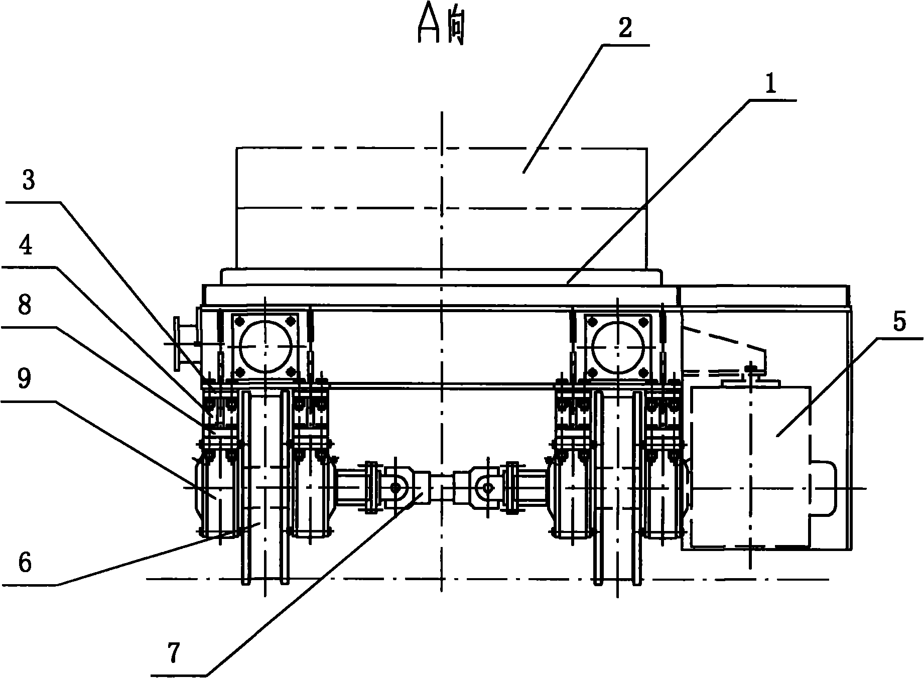 Self-weighing type slab straddle carrier