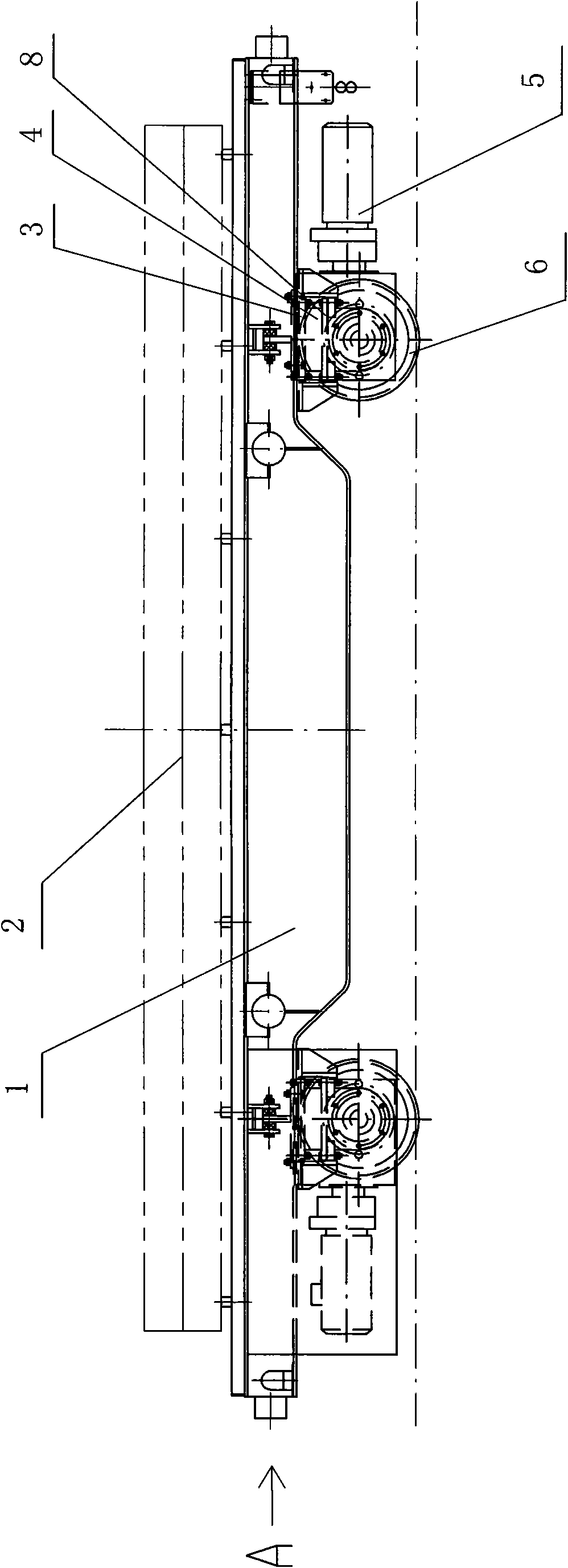 Self-weighing type slab straddle carrier