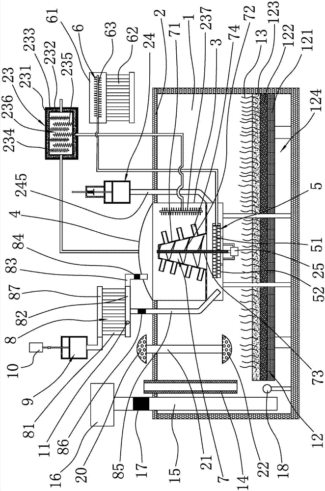 Biogas liquid heating device of biogas fermentation pool