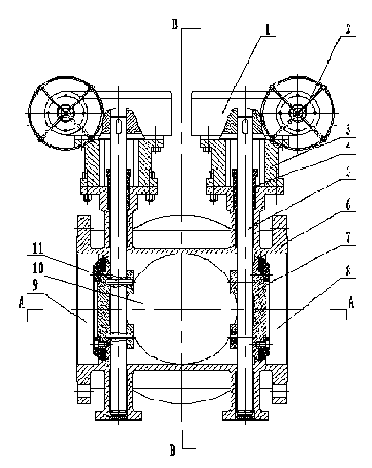 Large-caliber reversing valve