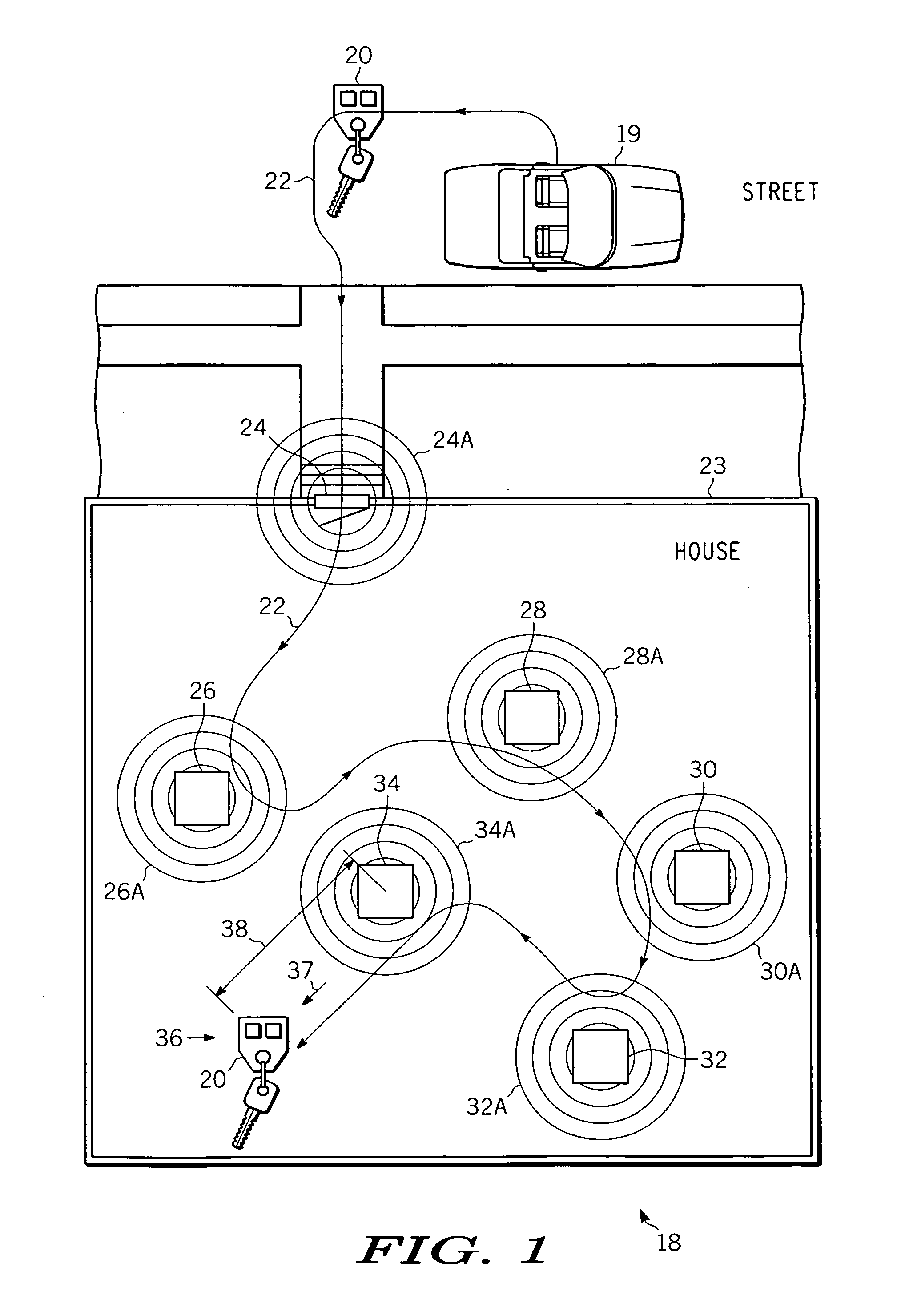 Key-fob locating method and apparatus