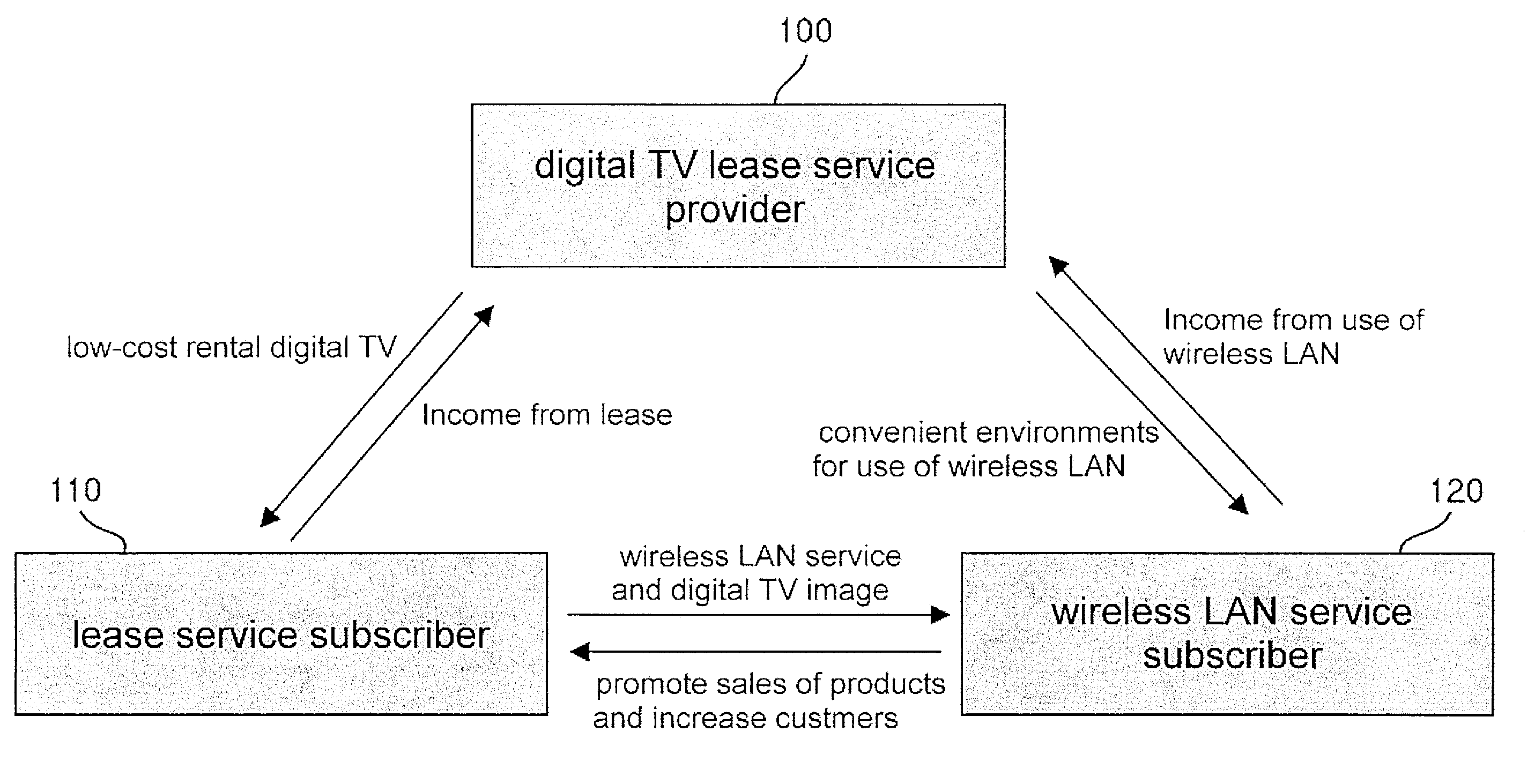 Method and system for providing wireless LAN service using rental digital television
