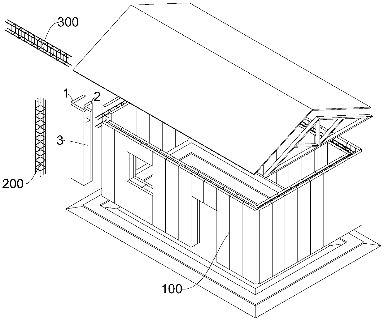 L-shaped column structure and house