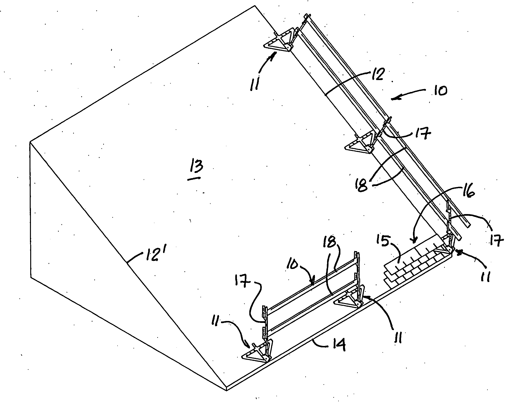 Adjustable safety rail barricade for roofs