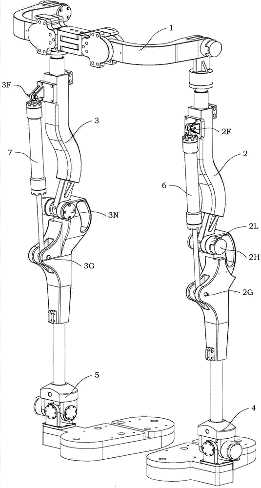 Thigh and shank device with knee joint parameter measurement suitable for exoskeleton auxiliary supporting robot
