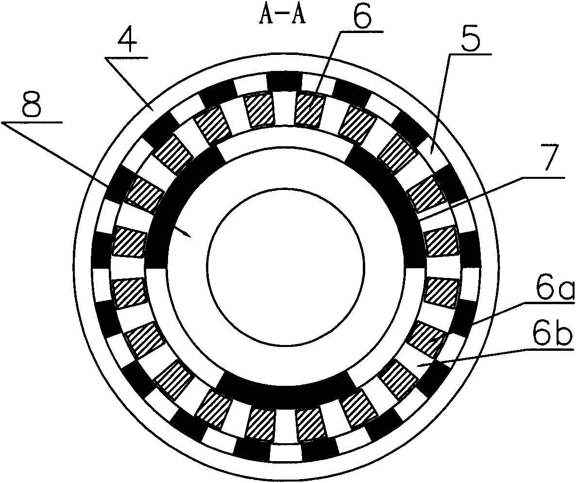 Magnetic field modulating type concentric magnetic gear transmission device in Halbach magnet structure