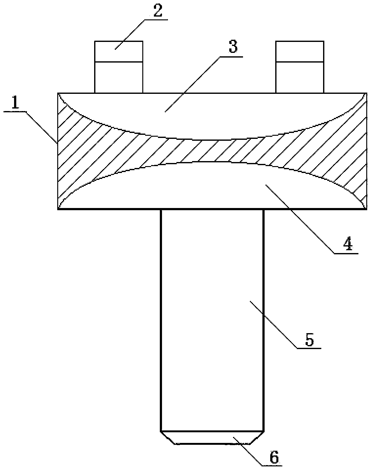 High-power punching male die structure