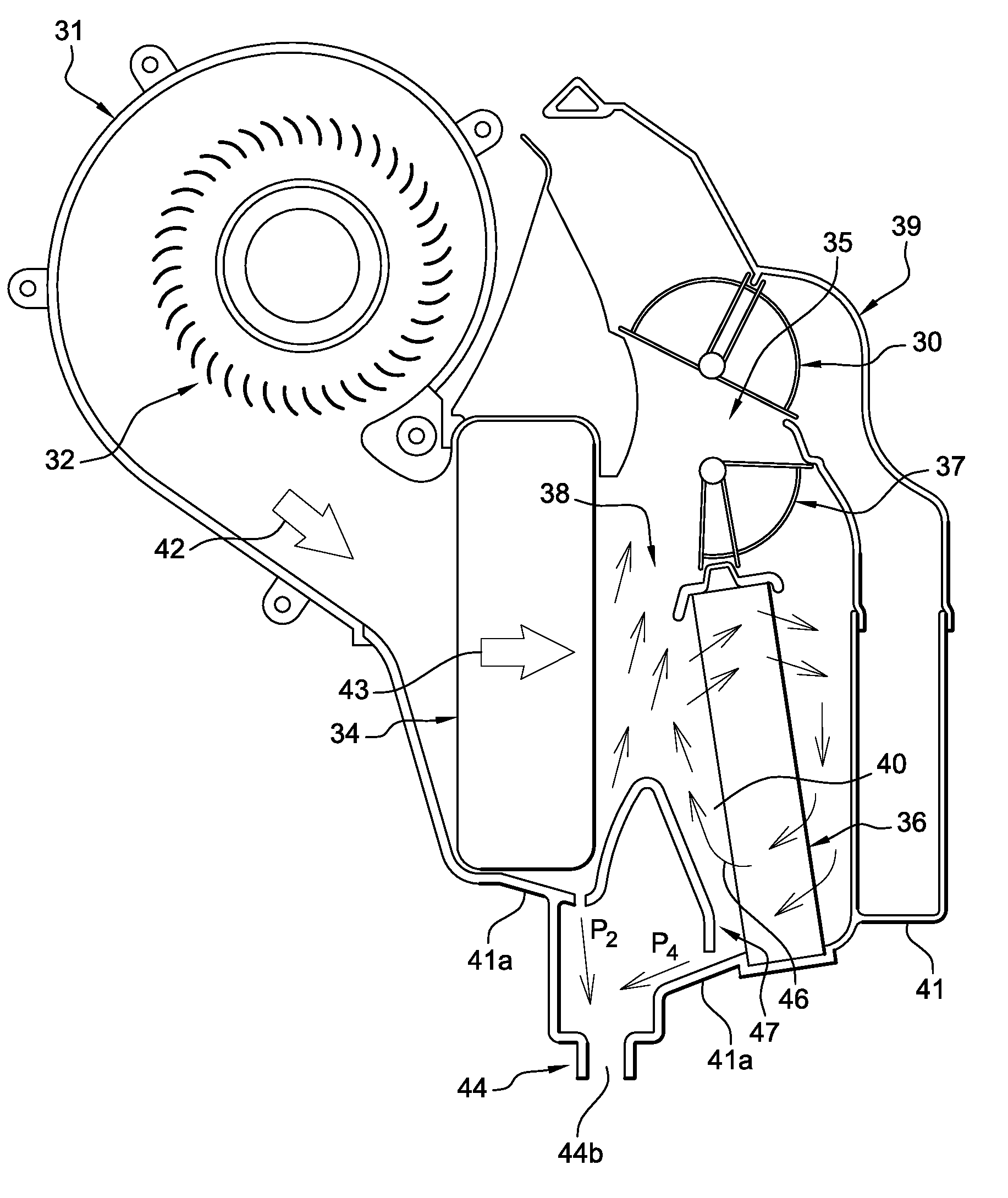 HVAC with detached deflector