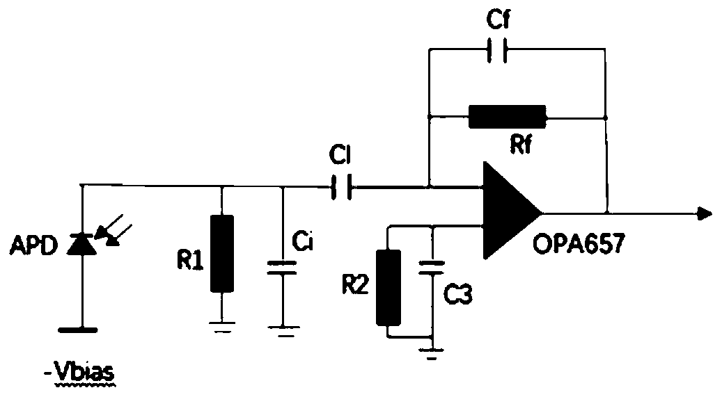 Four-quadrant detector signal amplification circuit