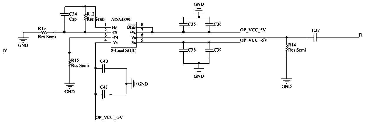 Four-quadrant detector signal amplification circuit