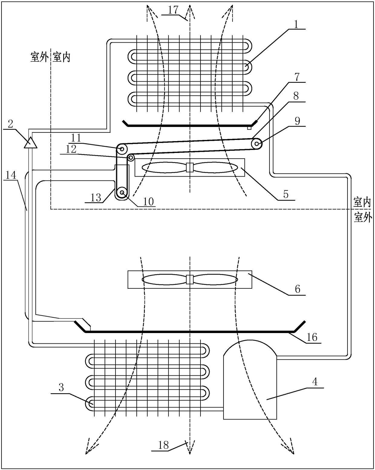 Condensed water treatment device for air conditioner and air conditioner thereof