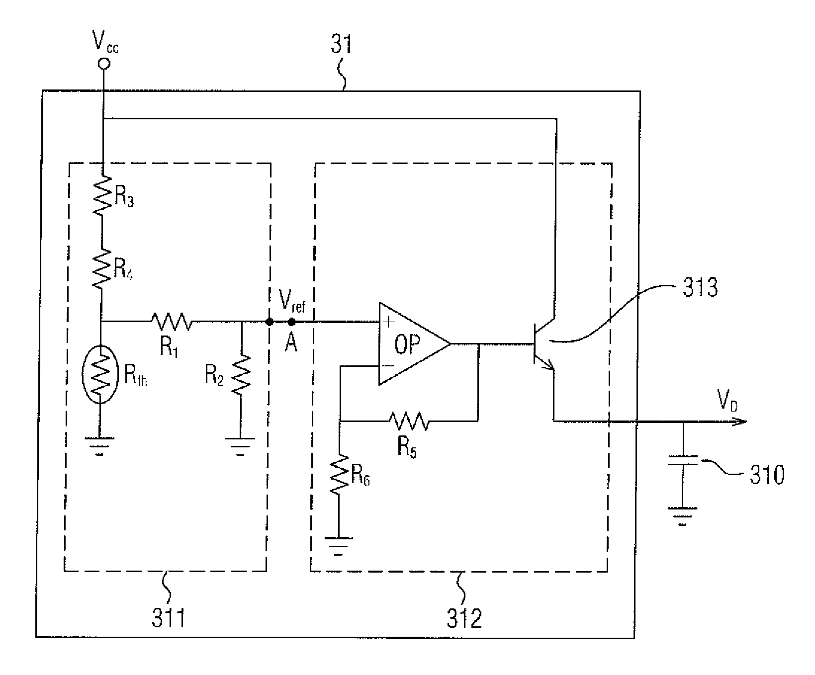 Thermal control variable-speed circuit without switching noise