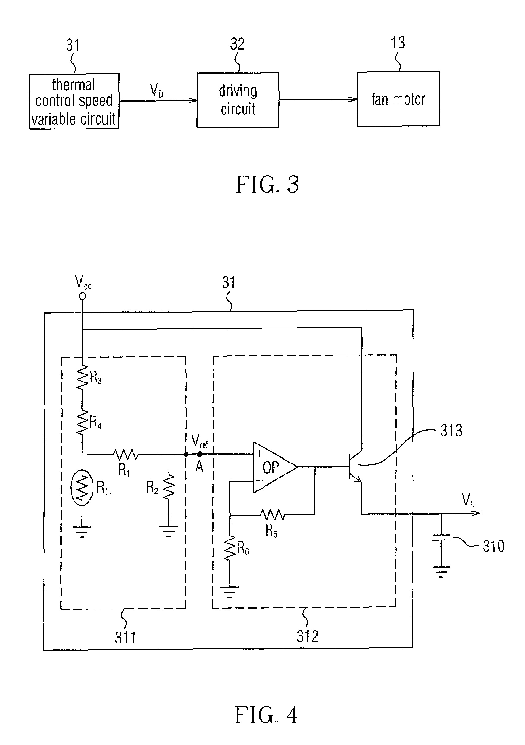 Thermal control variable-speed circuit without switching noise