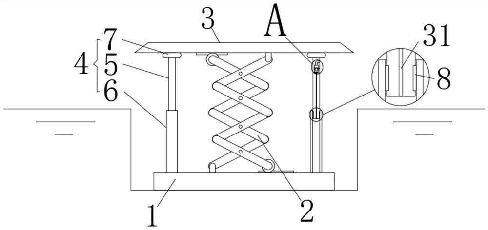 A whole vehicle lifting mechanism with a fast-falling protection mechanism design