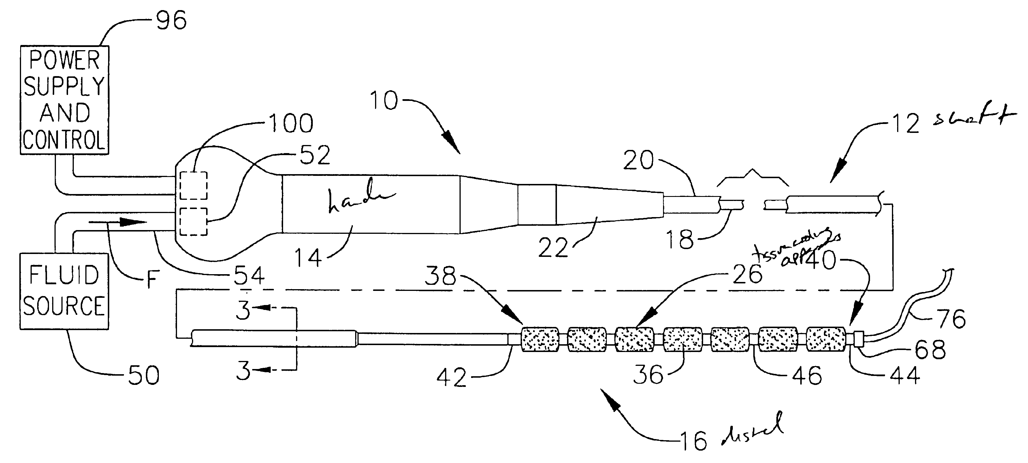 Fluid cooled apparatus for supporting diagnostic and therapeutic elements in contact with tissue
