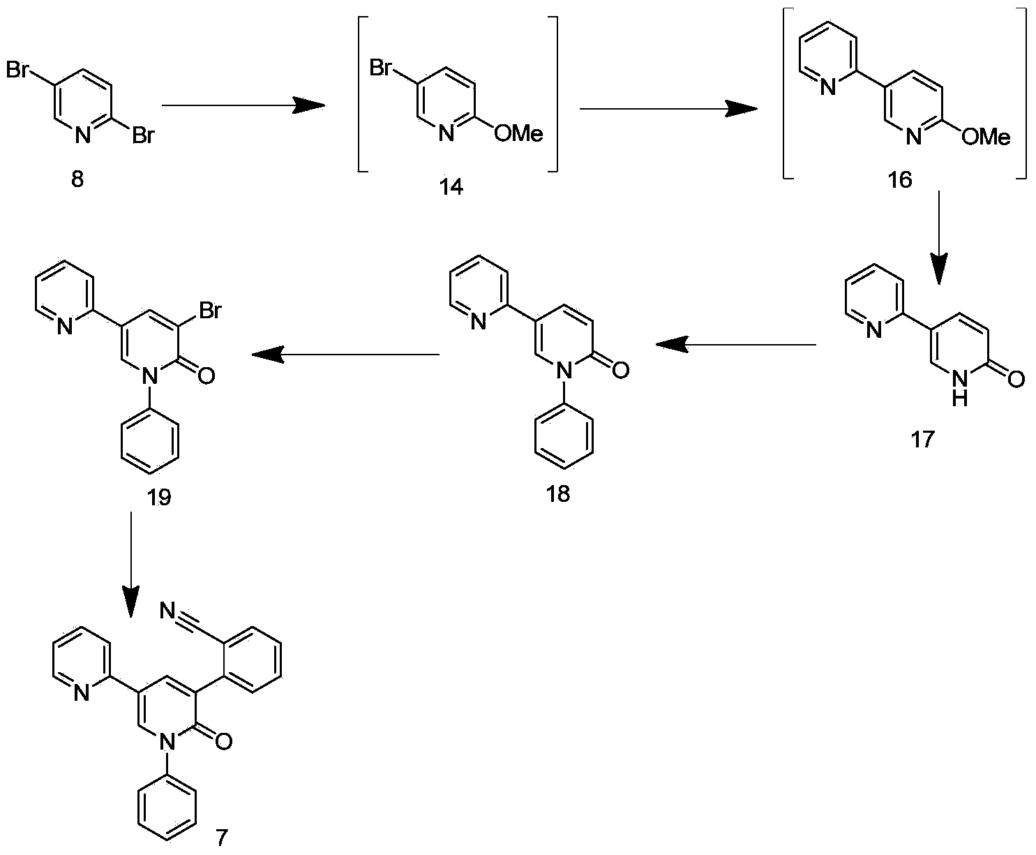 Synthetic method of perampanel, intermediate of perampanel and synthetic method of intermediate