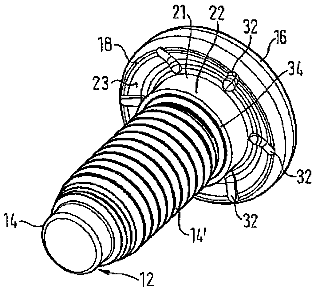 Element attachable by riveting to a sheet metal part and also a component assembly and a method for the production of the component assembly