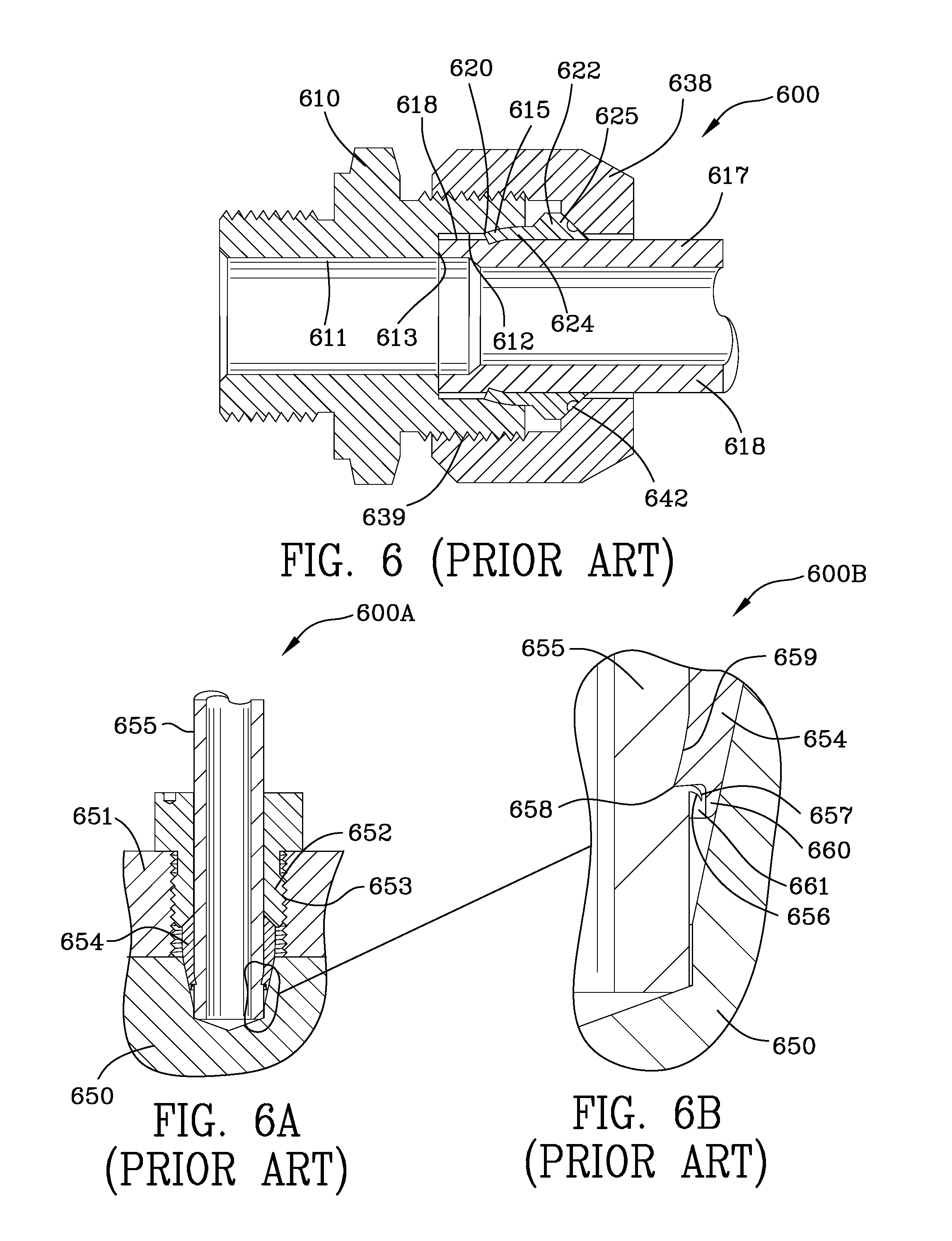Tube compression fitting and flared fitting used with connection body and method of making same