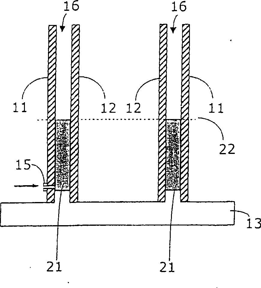 Method for vertically extruding a concrete element, device for producing a concrete element and wind turbine generator tower produced by this method