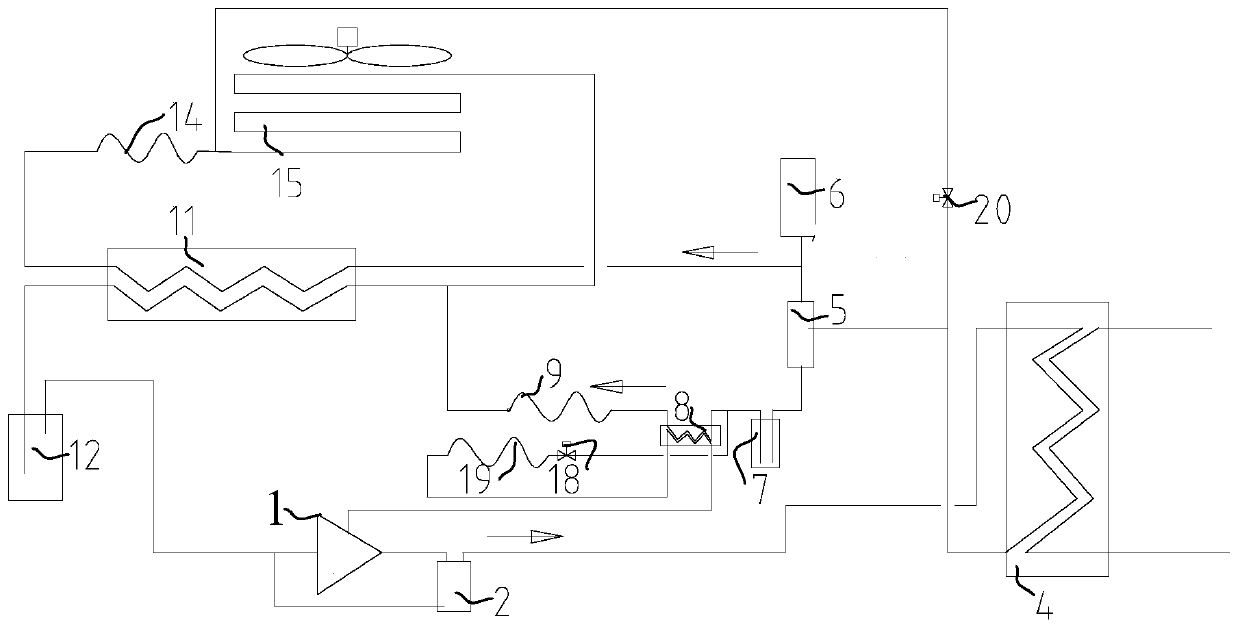 A self-cascading low ambient temperature air source heat pump system