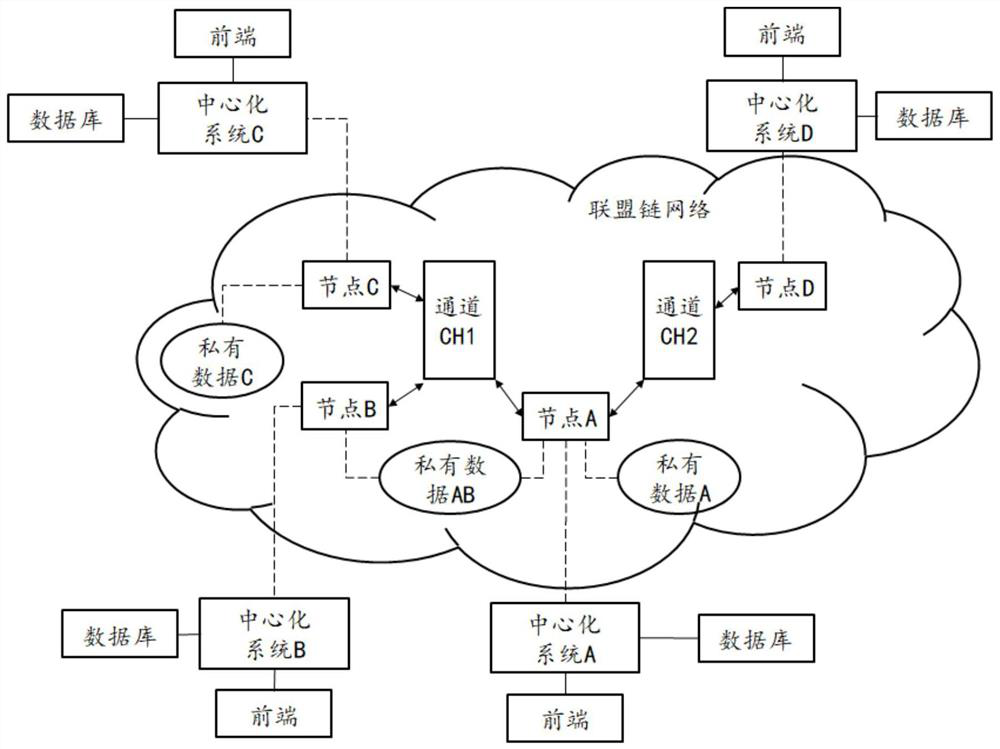 Consortium chain architecture that provides multi-level data privacy