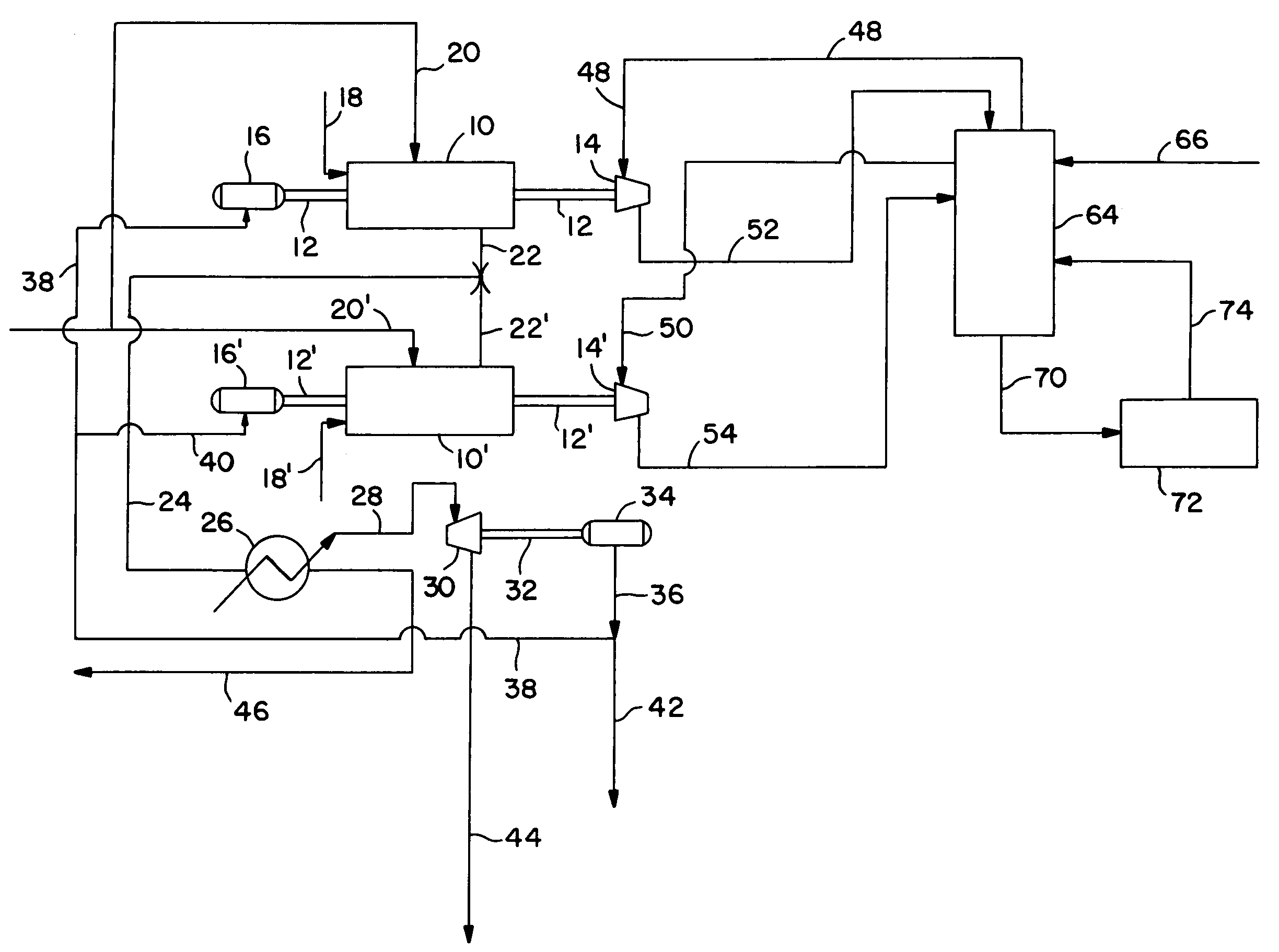 Reduced carbon dioxide emission system and method for providing power for refrigerant compression and electrical power for a light hydrocarbon gas liquefaction process
