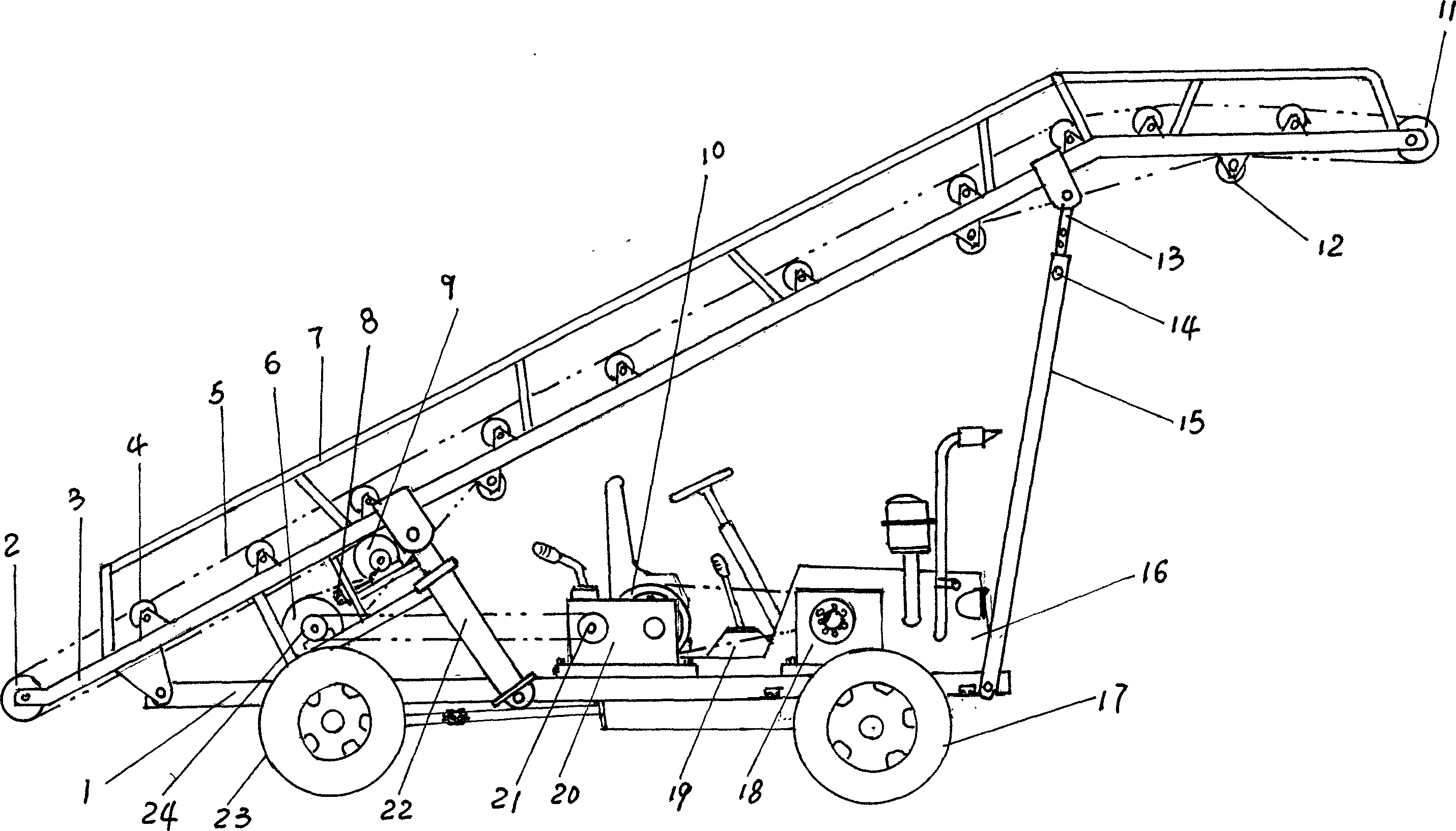 Vehicle-mounted adhesive tape conveyor