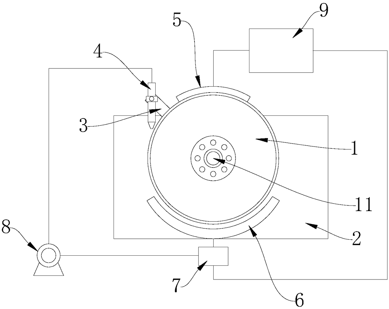 Crystallization wheel cleaning and cooling device