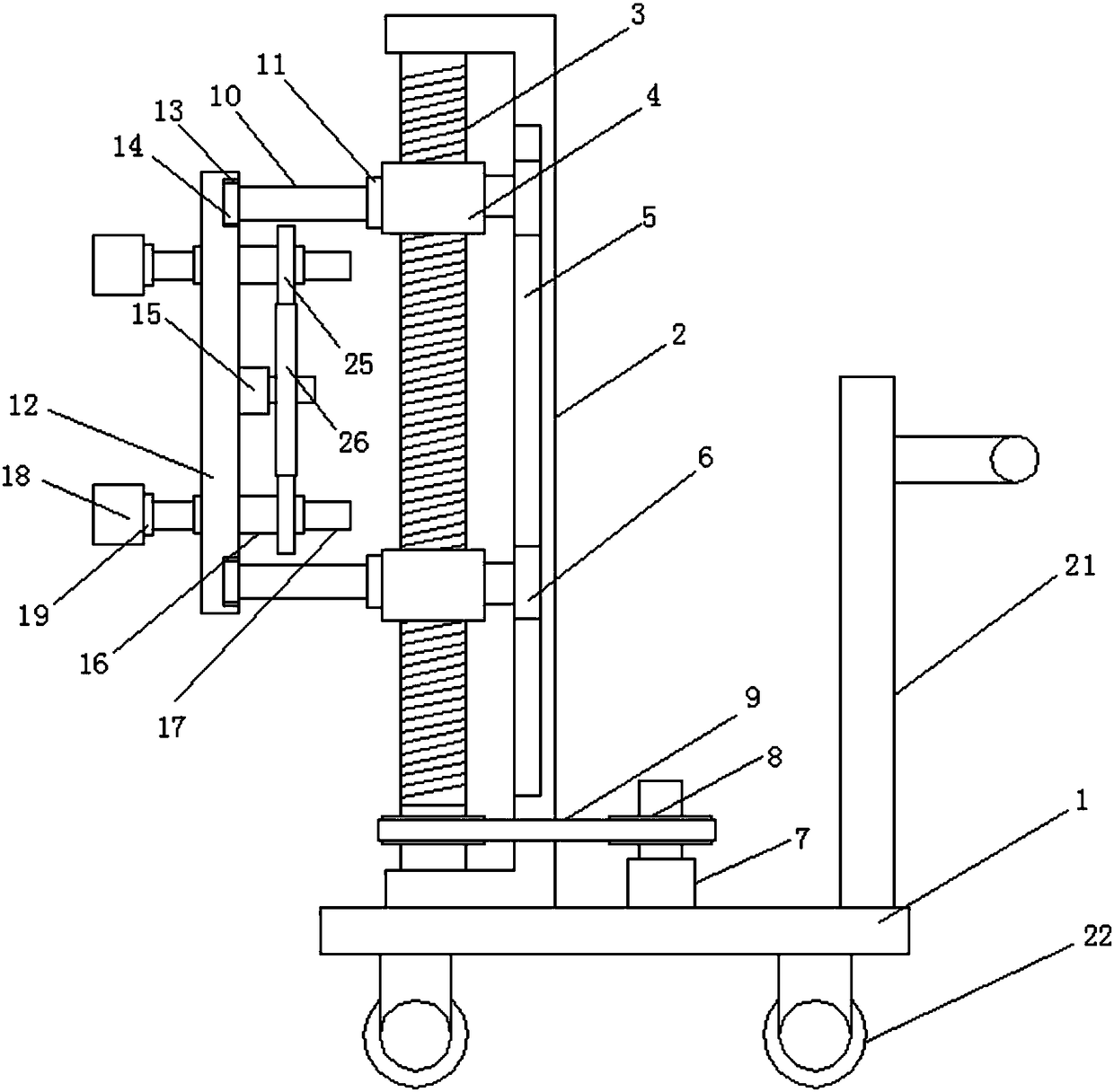 Multi-fixing-bolt screwing device used for detaching automobile tire