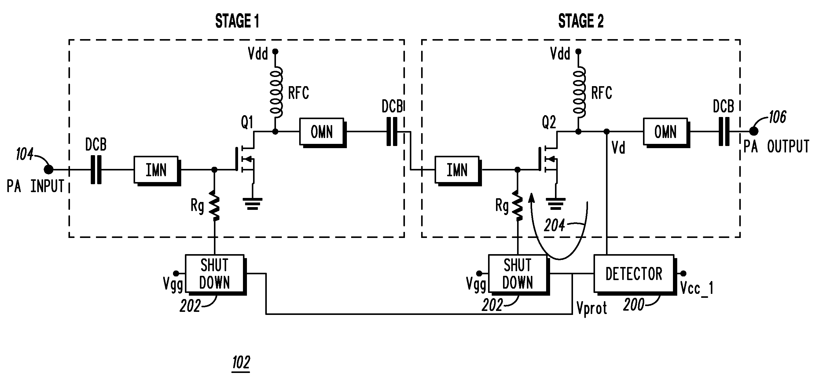 RF power amplifier protection