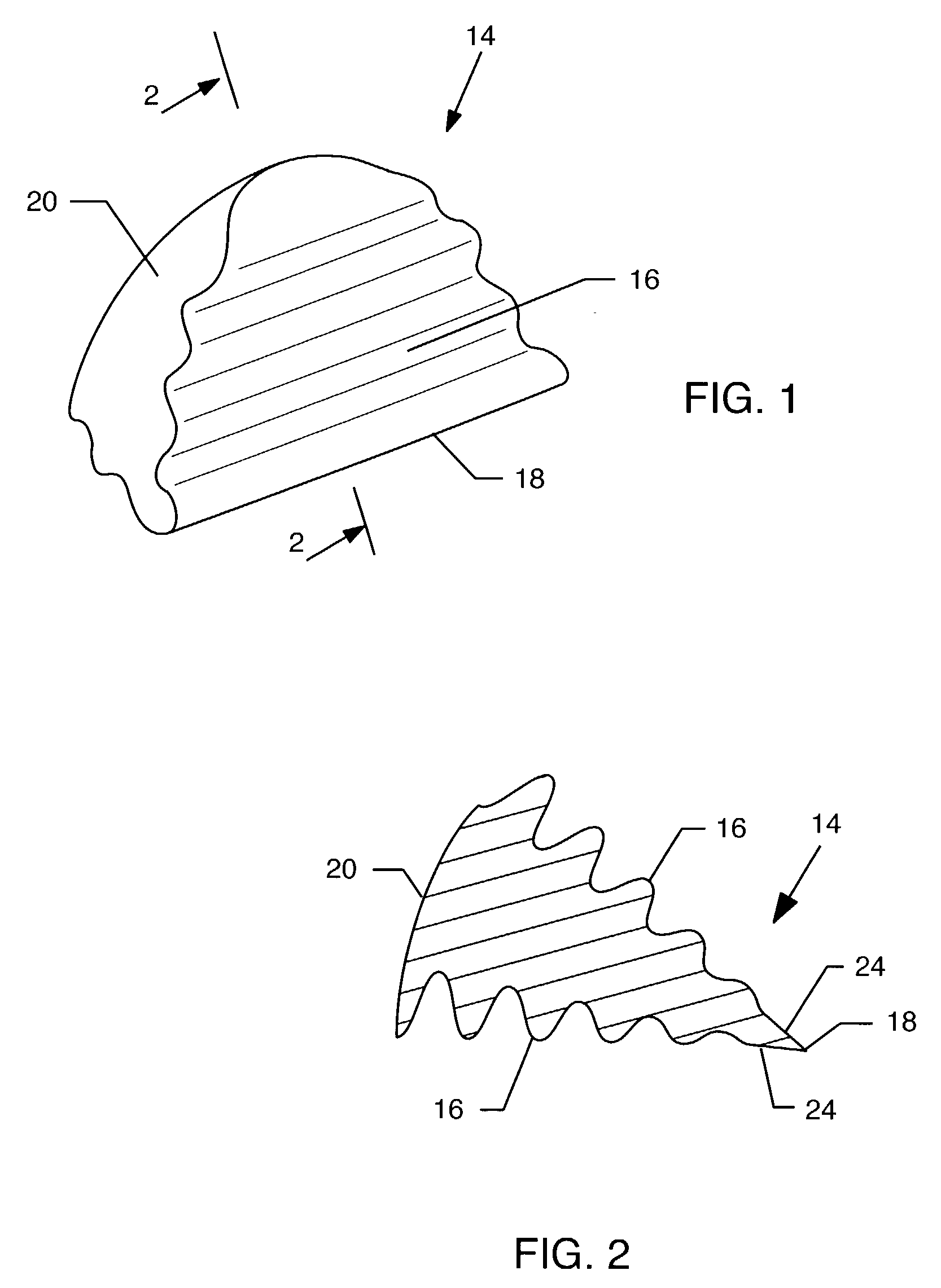 Corrugated knife fixture with variable pitch and amplitude