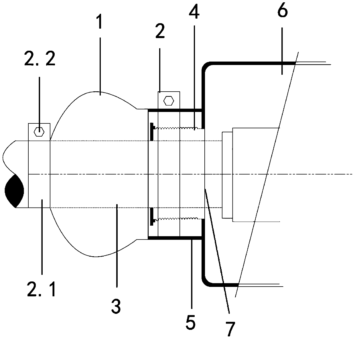 Blast furnace cooling wall casing gas plugging device and working method