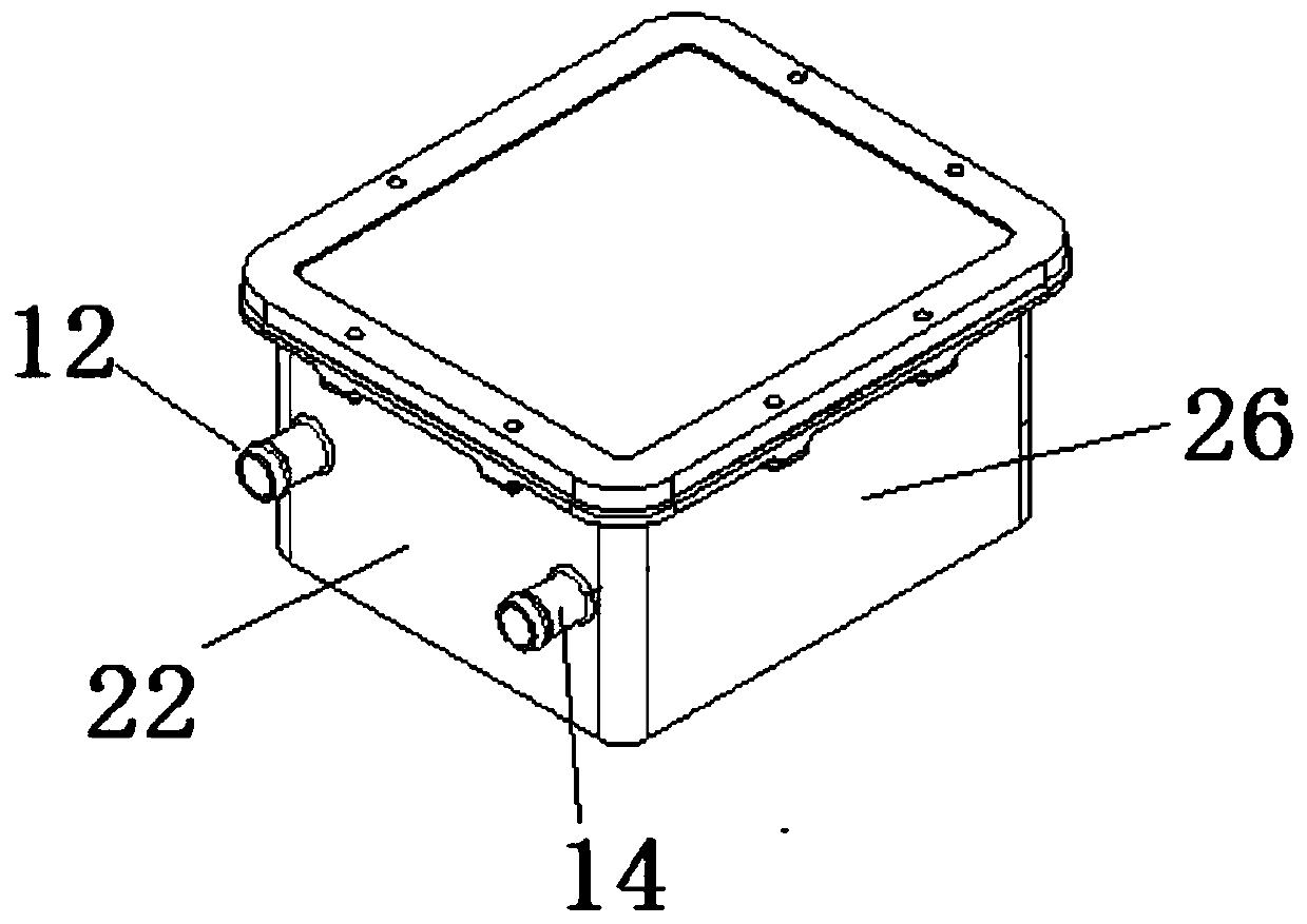 Immersed battery heat dissipation box