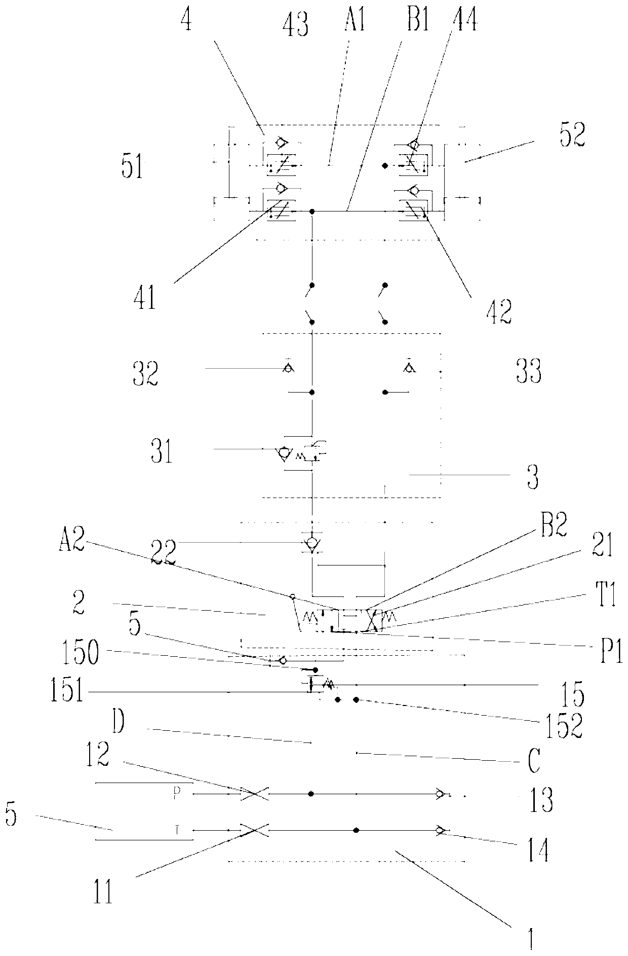 Hydraulic control system of roller dismounting manipulator