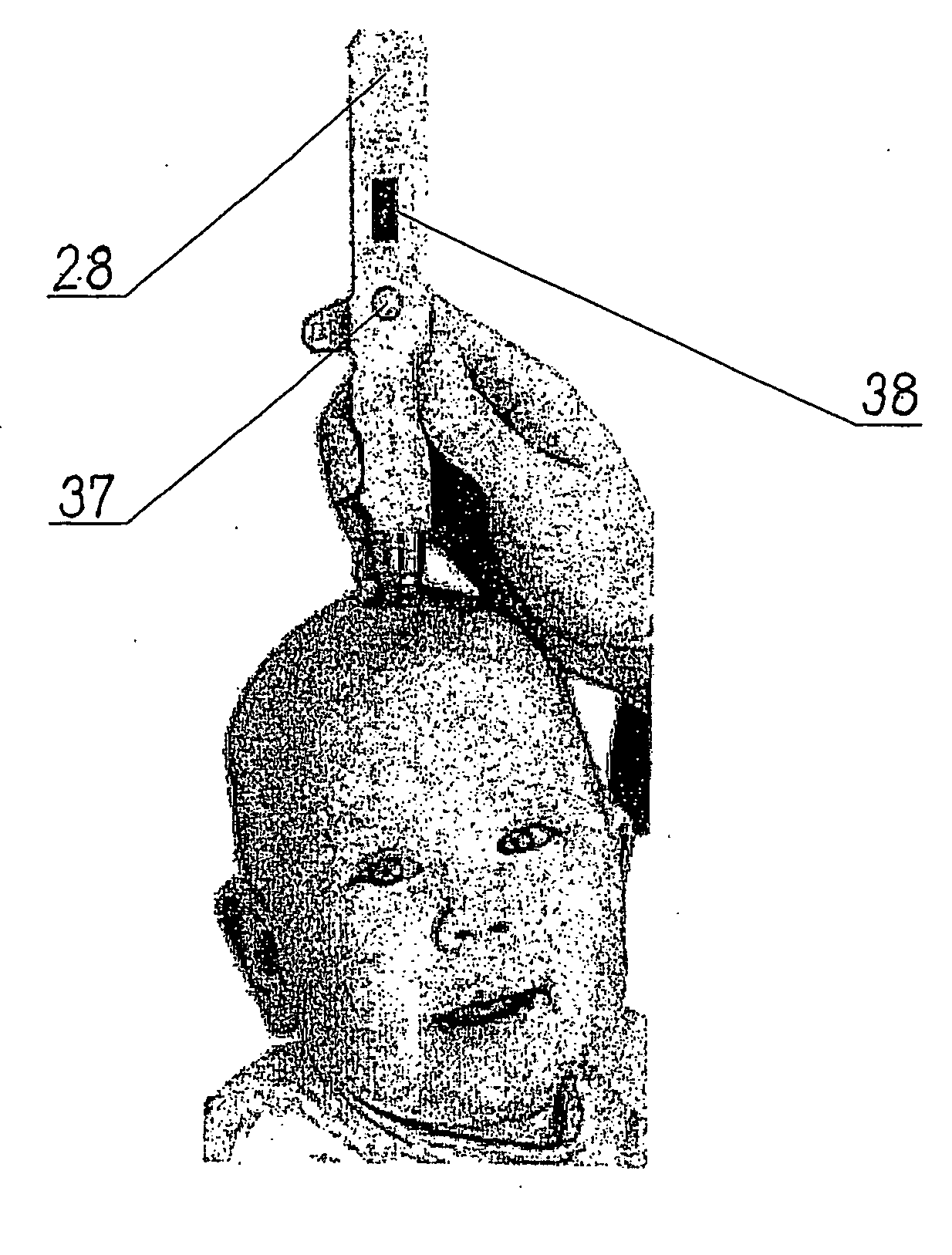 Device for measuring intracranial pressure in newborns and babies and a supporting member for said device