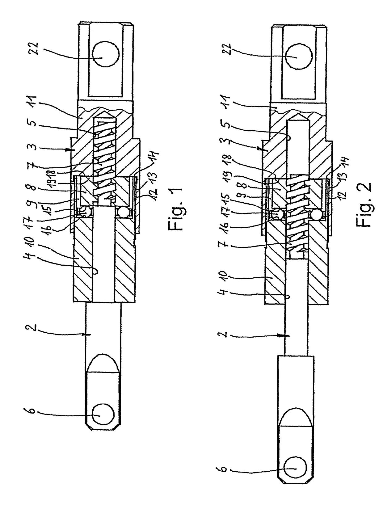 Longitudinally adjustable intermediate piece with a unidirectionally acting displacement blocking mechanism