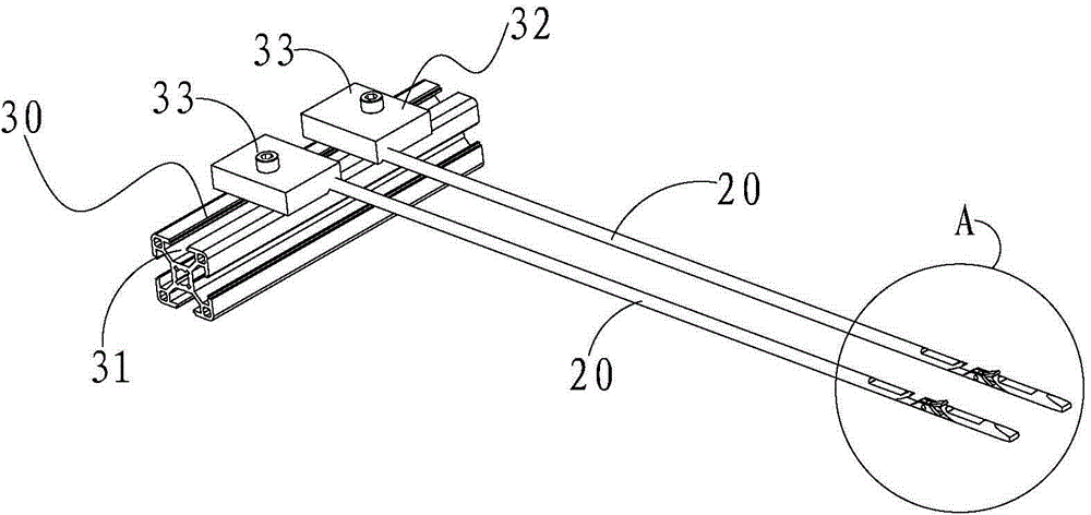 Elastic structure, and stringing method and stringing device for elastic structure