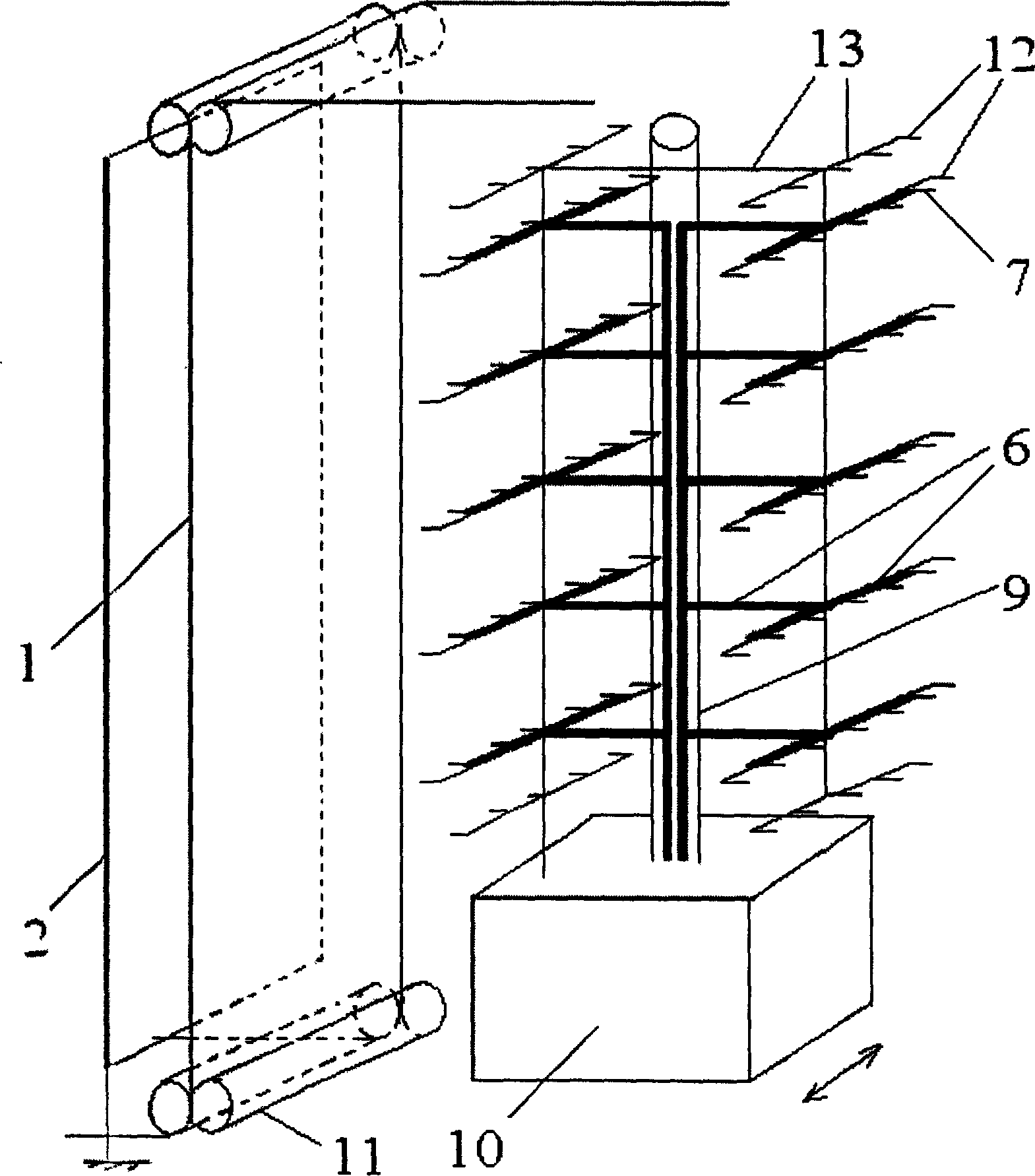 Device and method for preparing combined continuous electro-spinning nano fibrous membrane